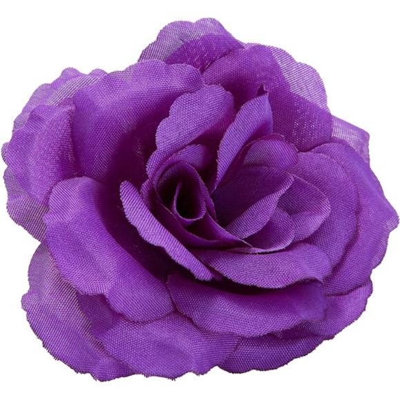 50 Pack Purple Artificial Flower,3 Inch Stemless Silk Cloth Roses for Wall Decor - Picture 6 of 7